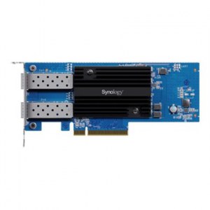 Synology E25G30-F2 Dual-port 25GbE SFP28 add-in card designed to accelerate bandwidth-intensive workflows | Synology E25G30-F2 |